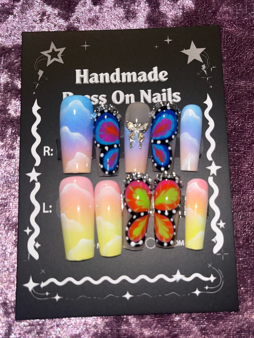 Butterfly Ombre Press-On Nails - Multicolor